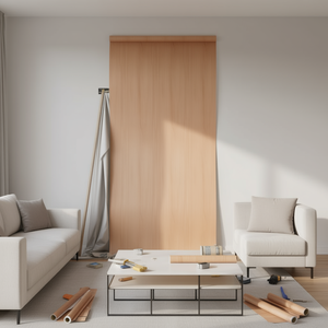 Film PVC pour porte en chêne japonais beige 196,9 x 35,4 po, papier peint autocollant imperméable pour usage domestique - Product Image 2