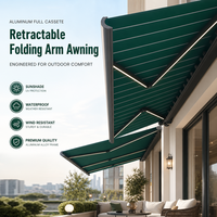 Auvent en acrylique imperméable et pare-soleil, auvent de terrasse motorisé électrique rétractable, auvent à cassette complète, auvent pliable en aluminium