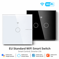 Vente en gros d'usine, interrupteur intelligent standard 86 Euro, interrupteur mural intelligent WiFi européen/américain, télécommande