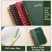 Carnet à spirale en cuir PU personnalisé, reliure piquée à cheval avec sangle élastique, bloc-notes professionnel pour le bureau et les cadeaux