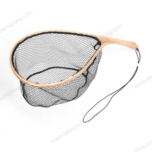 Tenkara – filet d'atterrissage de <span class=keywords><strong>truite</strong></span> à poignée courbe en bois avec revêtement en caoutchouc - Product Image 2