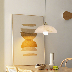 Lámpara de Techo Bohemia de Alabastro Blanco Artístico, Forma Semicircular, Iluminación Exótica para Boutique, Villa, Terraza, Bar - Product Image 3