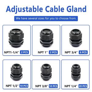 Juego <span class=keywords><strong>de</strong></span> tamaños M/PG/NPT IP68, sello Industrial eléctrico Pasacables, Kit <span class=keywords><strong>de</strong></span> poliamida, conector <span class=keywords><strong>de</strong></span> cable impermeable, prensaestopas <span class=keywords><strong>de</strong></span> plástico <span class=keywords><strong>de</strong></span> nailon - Product Image 5