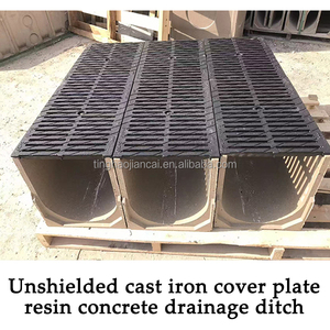 בנייה עמיד C250-F900 u בצורת שרף בטון ניקוז עם כיסוי ברזל יצוק - Product Image 3