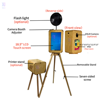 Photobooth en bois avec écran de 18,5 pouces pour appareil photo reflex numérique, idéal pour les fêtes et mariages, style vintage - Prix compétitif
