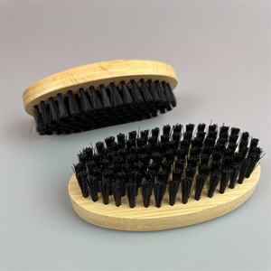 Stock de fábrica, nailon cepillo de cerdas de bambú y láser personalizado con logotipo, cepillos de barba de bambú medio duro para el aseo de los hombres - Product Image 1