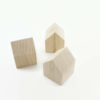 Cube en bois personnalisable ornements de bureau porte-cartes de visite maison en bois inachevée