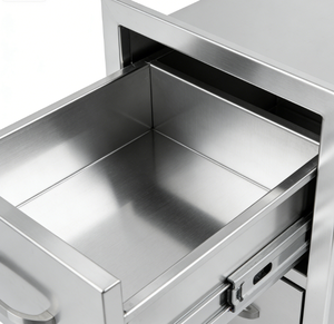 Nouvelle île de cuisine extérieure avec barbecue, deux tiroirs de rangement en acier inoxydable pour ustensiles de cuisine - Product Image 3