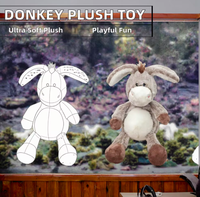 Peluche âne, animal en peluche, personnage burro pour collection, cadeau, divertissement ludique, logo personnalisé, service OEM ODM en gros