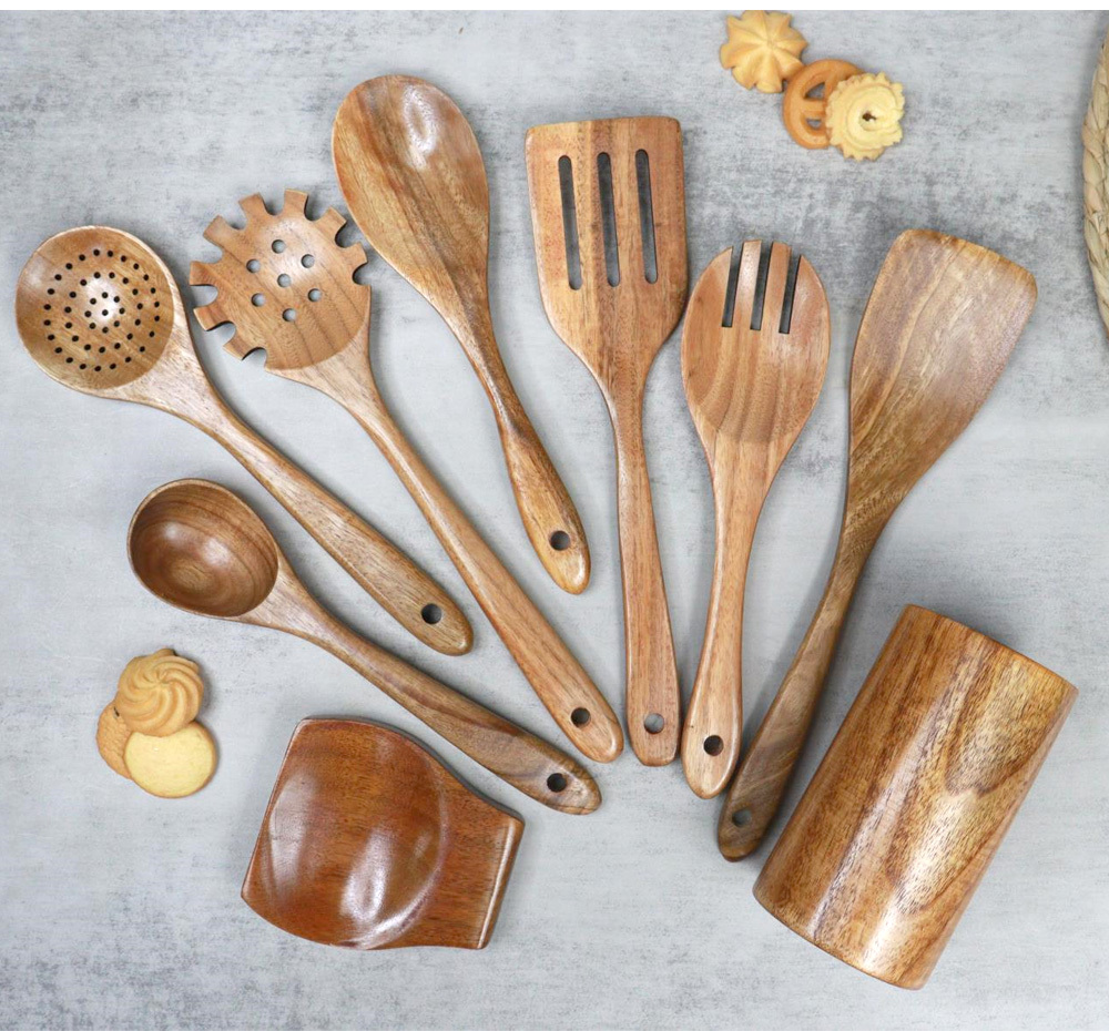 10 pièces en bois de teck