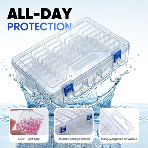 Plastic Square Nail Art Tools <b>Storage</b> <b>Box</b>-Multifunctional Modern Design Sustainable Material 1-3L Capacity - Product Image 4