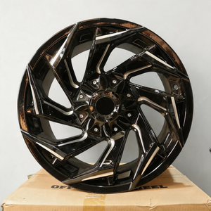 Rines de Aleación D753 Reaction Style en Negro Brillante con Acabado Fresado, 17x9 20x9 6x139.7 ET0 Offset para Ford Bronco y Chevrolet Silverado - Product Image 3