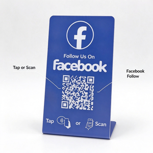 Support de table NFC pour carte de suivi <span class=keywords><strong>Facebook</strong></span>, panneau de médias sociaux sans contact en acrylique avec code QR, compatible ISO14443A CE RoHS NTAG215 - Product Image 5