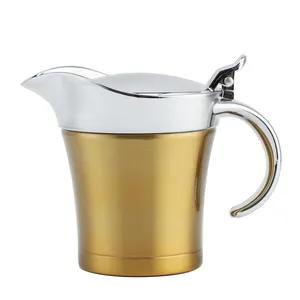 Custom Best Sell Double Wall Sauce Jug Home Kitchen Gadgets Fast Food Stainless Steel Insulated Gravy Boat