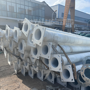 3-15m HDG Eisen Straßen laternen pfahl Quadrat/Runde konische konische Flansch basis 2-Arm 3-Arm-Montage OEM ODM verfügbar - Product Image 5