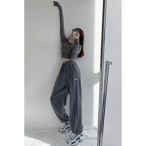 Primavera ed <span class=keywords><strong>estate</strong></span> <span class=keywords><strong>pantaloni</strong></span> larghi larghi a vita alta a vita alta americani Leggings Casual da donna - Product Image 2