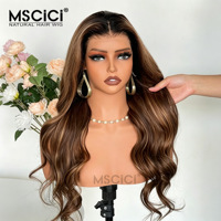 Perruques en cheveux humains chinois en gros, mèches marron chocolat, perruque frontale en dentelle HD 13x4, longue perruque ondulée en dentelle