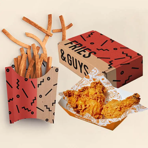 Disposable French Fries Packaging Fried Chicken Burger Box Takeaway Takeout To Go Fast Food Paper Container