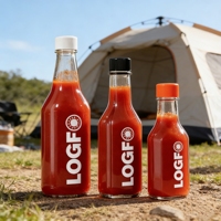 Bouteille en verre Woozy 2026 transparente 3oz 90ml 150ml 5oz 8oz 250ml pour vinaigre, ketchup, sauce chili, sauce piquante avec couvercles en plastique