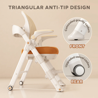 Chaise d'étude ergonomique réglable en plastique pour enfants avec accoudoirs, rotation et roulettes à verrouillage par gravité pour salle de classe, gymnase ou bureau