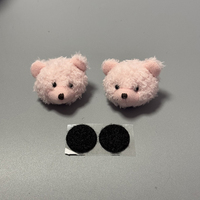 Décoration de casque en forme de tête d'animal en peluche, mignonne, amovible, lapin ou ours, à dégagement rapide, accessoires pour moto et ski