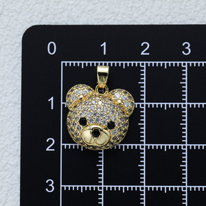<span class=keywords><strong>Lovestory</strong></span> Colgante Clásico de Oso Adorable Chapado en Oro de 18K con Micro Pavé de Circonitas Cúbicas, Componentes de Joyería para Ocasiones Festivas de Mujer - Product Image 4