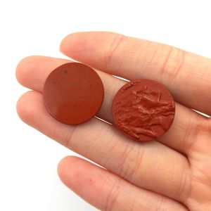 Cabochons à tête indienne ronde sculptée, 20mm, 1 pièce, pierre à graver naturelle, jaspe rouge, pierre précieuse en vrac pour la fabrication de bijoux - Product Image 3
