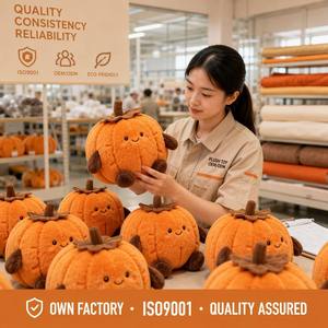 Peluche <span class=keywords><strong>de</strong></span> Calabaza Kawaii Ultra Suave con Cuerpo Segmentado para Regalo <span class=keywords><strong>de</strong></span> Cumpleaños o Halloween - Product Image 1