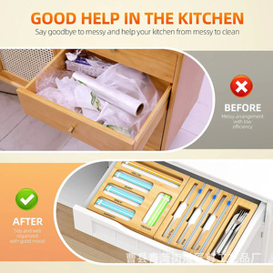 Wooden Food <b>Wrap</b> Cutter Wall Mounted Organizer <b>Kitchen</b> Storage Dispenser for Plastic Wax Foil Rolls Detachable Design - Product Image 3