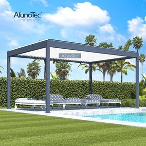 AlunoTec-carcasa de piscina motorizada, persiana de <span class=keywords><strong>Sol</strong></span> de aluminio independiente, techo de Patio, cobertizo de jardín - Product Image 1