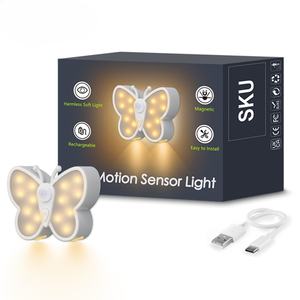 Lámpara Nocturna LED con Sensor de Movimiento, Recargable por USB, 2 Colores, para Habitación, Cocina, Gabinete, Mesita de Noche - Product Image 1