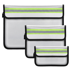 Borsa ignifuga e impermeabile in gel di silice per documenti e denaro, confezione da 3, con cerniera e tasca per contanti e oggetti di valore - Product Image 1