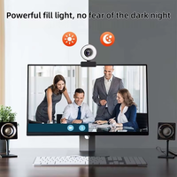 Webcam élégante et performante 1080P HD avec rotation à 360° °   Lumière rotative et de beauté Plug & Play pour une diffusion fluide