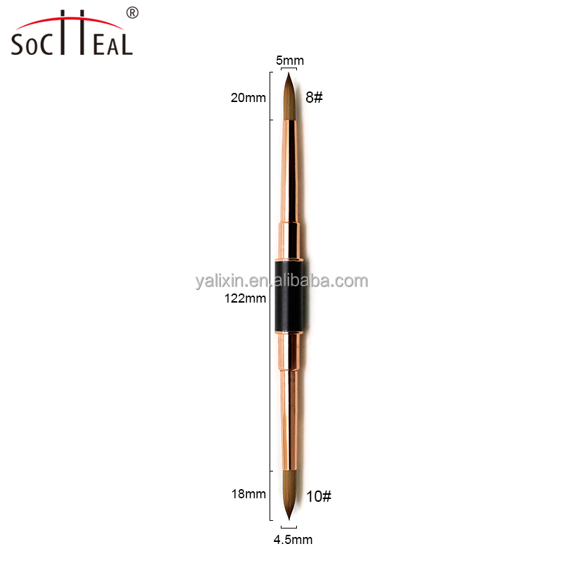 Pincel de uñas acrílico de doble cabeza