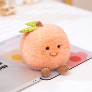 Ensemble de peluches mignonnes en forme de fruits, pêche et tomate, deux tailles, matière en polyester moelleuse, décoration de bureau adorable, cadeau doux pour les enfants et les adolescents - Product Image 3
