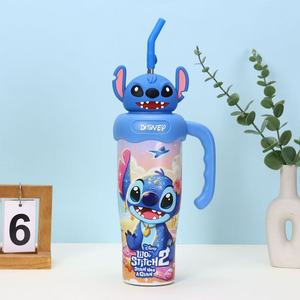 Nouvelle Grande Bouteille Isotherme en Acier Inoxydable 304, Motif Dessin Animé Big Mac Cooling Ice King, avec Poignée et Paille, Isolation Thermique 6-12 Heures - Product Image 4