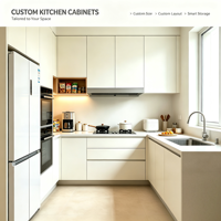 Ensemble complet d'armoires de cuisine sur mesure de la marque HNSJ, en panneaux de contreplaqué écologiques modernes, avec un design multifonctionnel