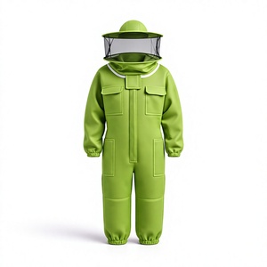 Traje de Apicultura Transpirable de Algodón Verde con Velo de Malla, Ajuste Holgado para Uso en Fábrica o Taller - Product Image 6