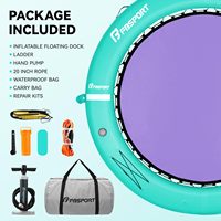Plateforme flottante gonflable ronde 10/8/6 pieds, hamac aquatique, bouée flottante pour bronzer, se détendre, fête au lac ou à la piscine