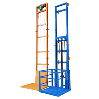 Plateforme élévatrice à double rail de guidage pour charges lourdes 500 kg, élévateur hydraulique robuste avec arrêt d'urgence pour la construction en usine