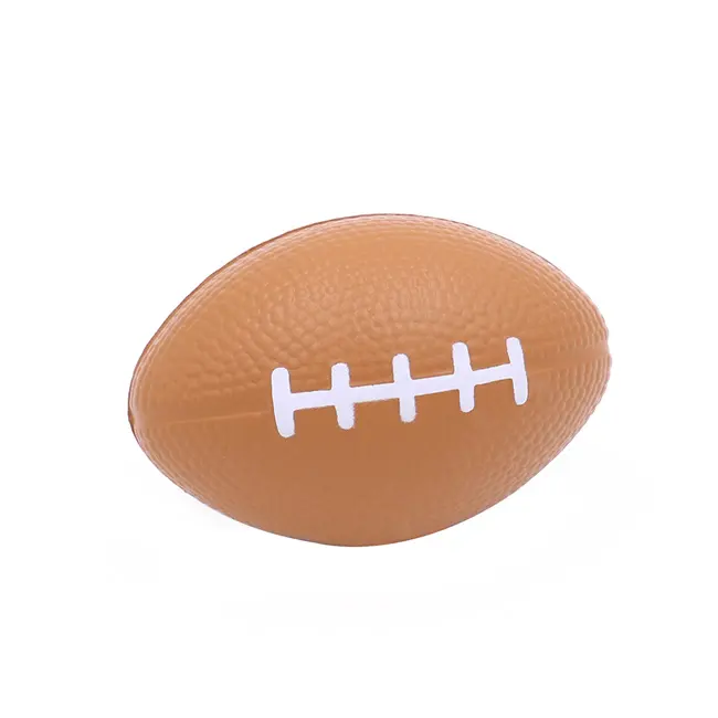 Soft pu material rugby stress ball with logo american football ball for kids