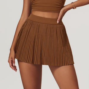 Zomerse ademende workout tennis kleding met ingebouwde shorts, workout fitness golf tennis rokjes met zak - Product Image 5