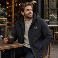 Veste d'hiver imperméable coupe-vent rembourrée épaisse réversible à capuche pour homme, fermeture éclair longue, tissu polyester/coton, extérieur en nylon
