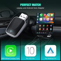 Adaptateur CarPlay sans fil, petite taille, portable, adaptateur Android Auto pour voitures, convertisseur USB 2 en 1, adaptateur CarPlay