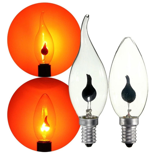 Led E14 E27 Festival Dynamic Imitate Flame Light Lamp 3W AC220V C35 Bar Coffee Ambient Lighting Point Tail Bulb Edison Tungsten