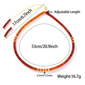 Collier de prière religieux unisexe en perles rondes ajustables de 108 perles Mala en ambre naturel dégradé de 6,5*3,5 mm, 16,7 g, cadeau - Product Image 2