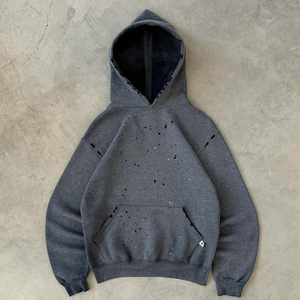 Sweat à capuche vintage personnalisé, délavé à l'acide, surdimensionné, effet usé et délavé au soleil, pour homme, style streetwear rétro - Product Image 2