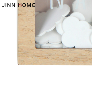 단단한 오동 나무 돼지 저금통 동전 돈 은행 명확한 Plexi 유리 돈 절약 상자 구름 조각 내부 장식 - Product Image 4