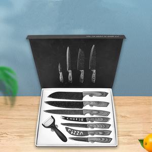 <span class=keywords><strong>Best</strong></span> Selling 8-Piece Non-Stick Preto Revestimento Cozinha Faca <span class=keywords><strong>Set</strong></span> Aço Inoxidável Lâmina Caixa de Presente do Chef Profissional Outdoor Usage - Product Image 3