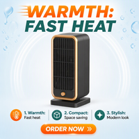 Ventilateur chauffant électrique à économie d'énergie, chauffage d'appoint en céramique PTC avec protection contre la surchauffe et la basculation, 500W, pour le bureau et la maison
